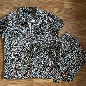 Victoria's Secret Leopard-Print Sleep Set in Black and Brown